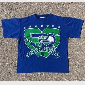 Seattle Seahawks NFL Football Vtg 1990s The Game Oversized T-shirt Men's (L)